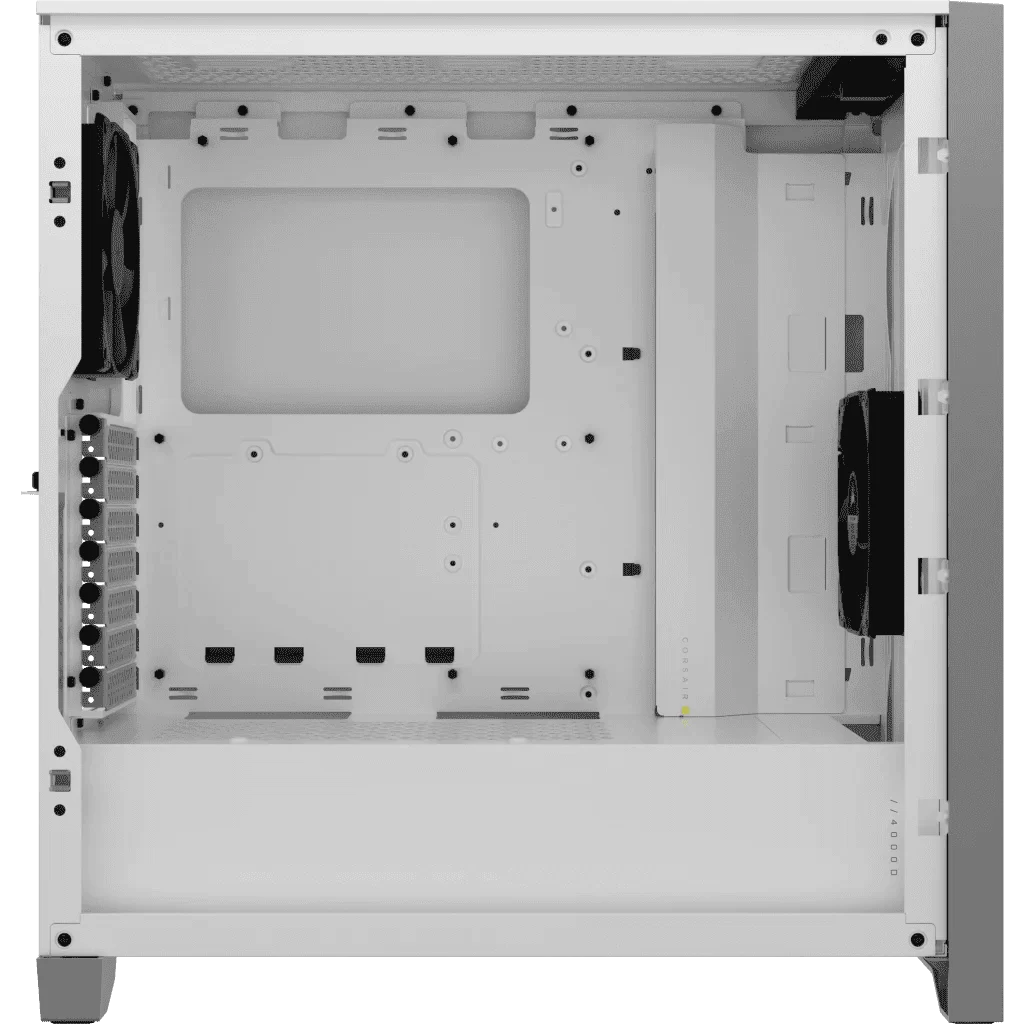 CORSAIR 4000D RGB Airflow White ATX Mid-Tower PC Case - 3x AF120 RGB ELITE Fans, iCUE Lighting Node PRO Controller, Mid Tower ATX 3 CORSAIR 4000D RGB Airflow White ATX Mid-Tower PC Case - 3x AF120 RGB ELITE Fans, iCUE Lighting Node PRO Controller, Mid Tower ATX - Ảnh 3