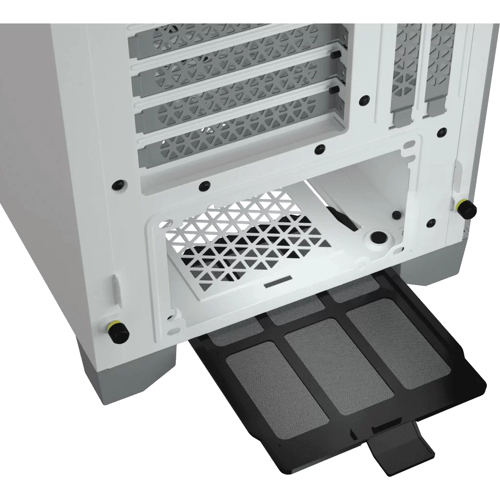 CORSAIR 4000D RGB Airflow White ATX Mid-Tower PC Case - 3x AF120 RGB ELITE Fans, iCUE Lighting Node PRO Controller, Mid Tower ATX 5 CORSAIR 4000D RGB Airflow White ATX Mid-Tower PC Case - 3x AF120 RGB ELITE Fans, iCUE Lighting Node PRO Controller, Mid Tower ATX - Ảnh 5