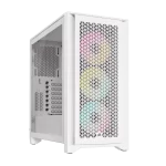 CORSAIR 4000D RGB Airflow White ATX Mid-Tower PC Case - 3x AF120 RGB ELITE Fans, iCUE Lighting Node PRO Controller, Mid Tower ATX