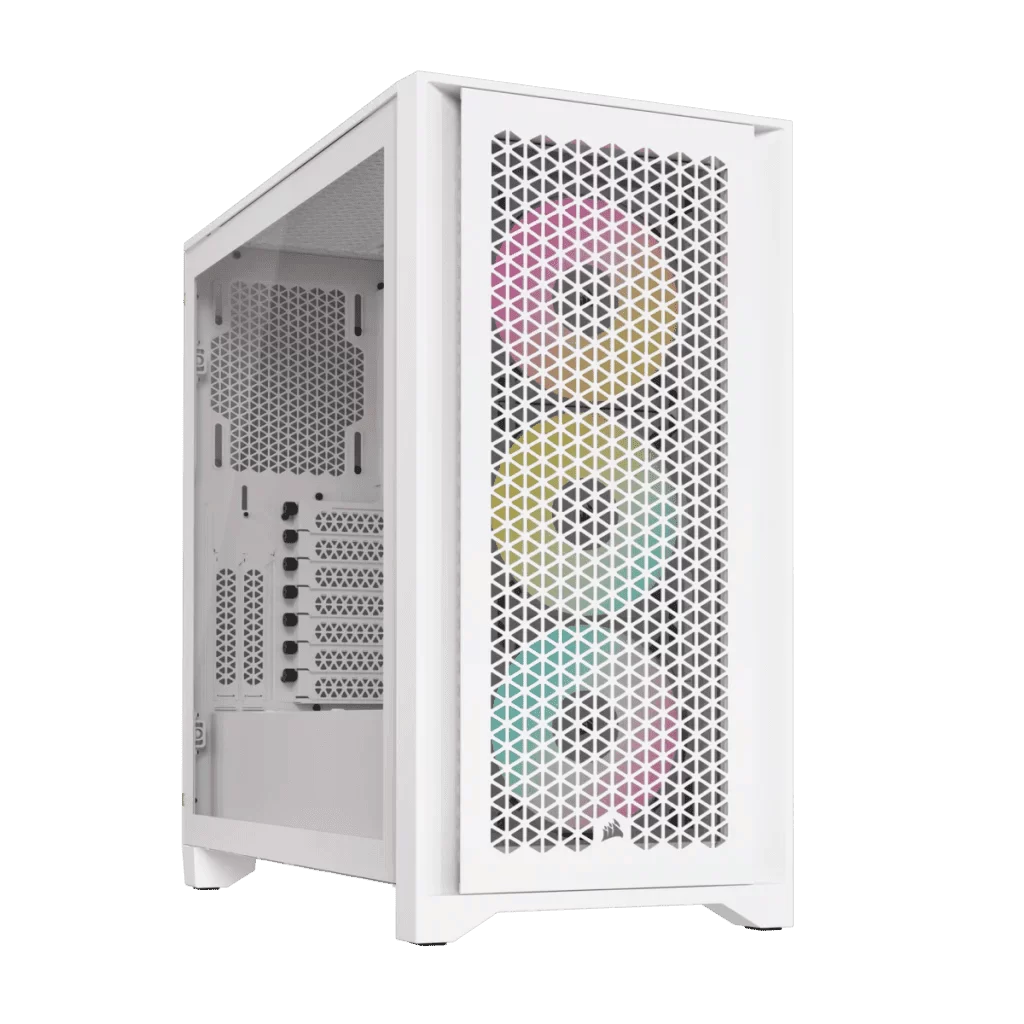CORSAIR 4000D RGB Airflow White ATX Mid-Tower PC Case - 3x AF120 RGB ELITE Fans, iCUE Lighting Node PRO Controller, Mid Tower ATX 1 CORSAIR 4000D RGB Airflow White ATX Mid-Tower PC Case - 3x AF120 RGB ELITE Fans, iCUE Lighting Node PRO Controller, Mid Tower ATX