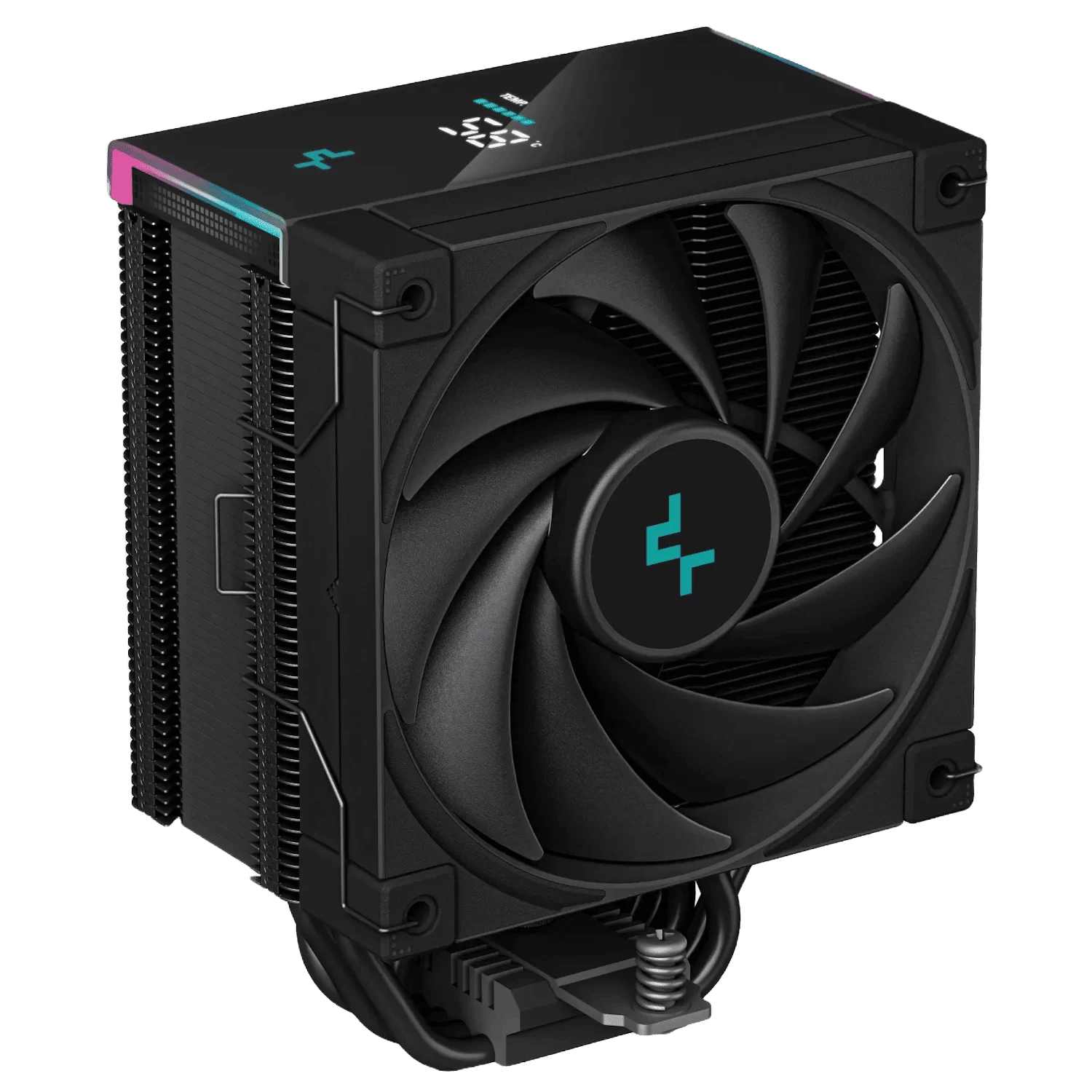 DEEPCOOL AK500S DIGITAL Black CPU Air Cooler - Single Tower, Real-Time CPU Status Screen, 5 Offset Copper Heat Pipes, All Black Design 9 DEEPCOOL AK500S DIGITAL Black CPU Air Cooler - Single Tower, Real-Time CPU Status Screen, 5 Offset Copper Heat Pipes, All Black Design - Ảnh 9
