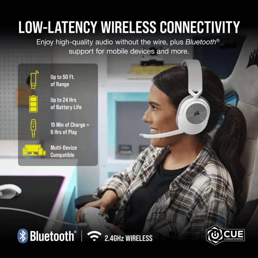 HS55 WIRELESS Gaming Headset White AP 1