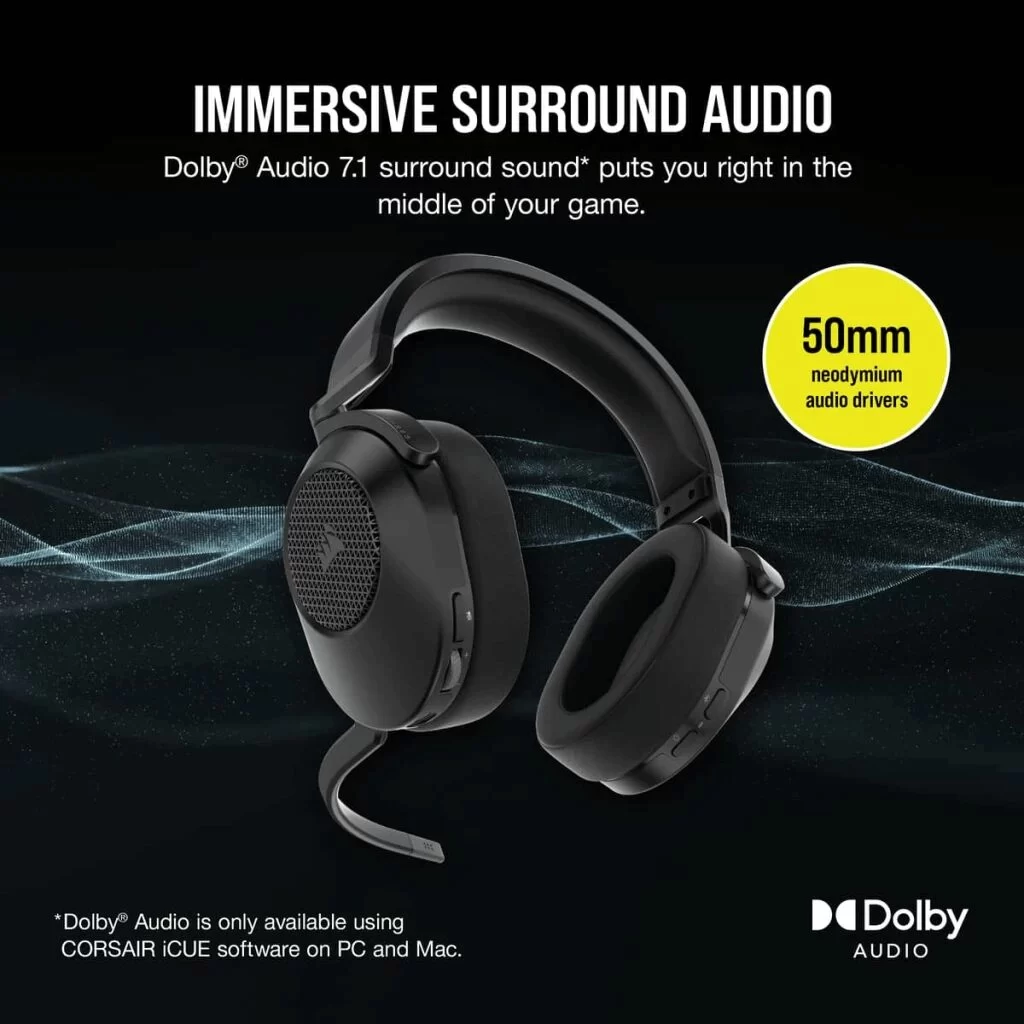 HS65 WIRELESS Gaming Headset Carbon AP 3