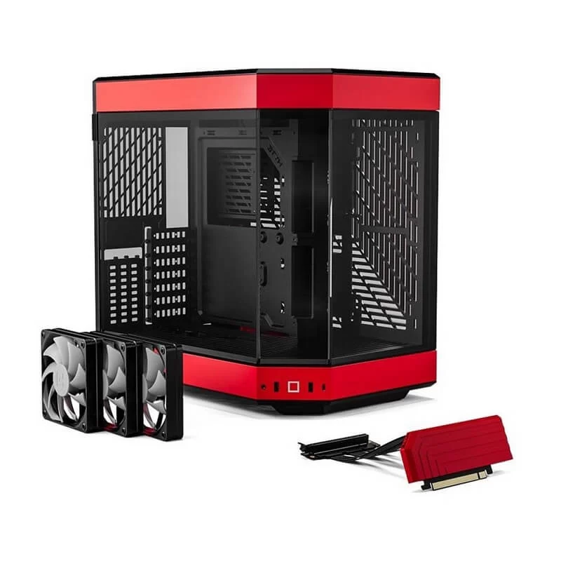 Hyte Y60 Black Red Dual Chamber Modern Aesthetic Case - Black/Red, Mid-Tower ATX size 7 Hyte Y60 Black Red Dual Chamber Modern Aesthetic Case - Black/Red, Mid-Tower ATX size - Ảnh 7
