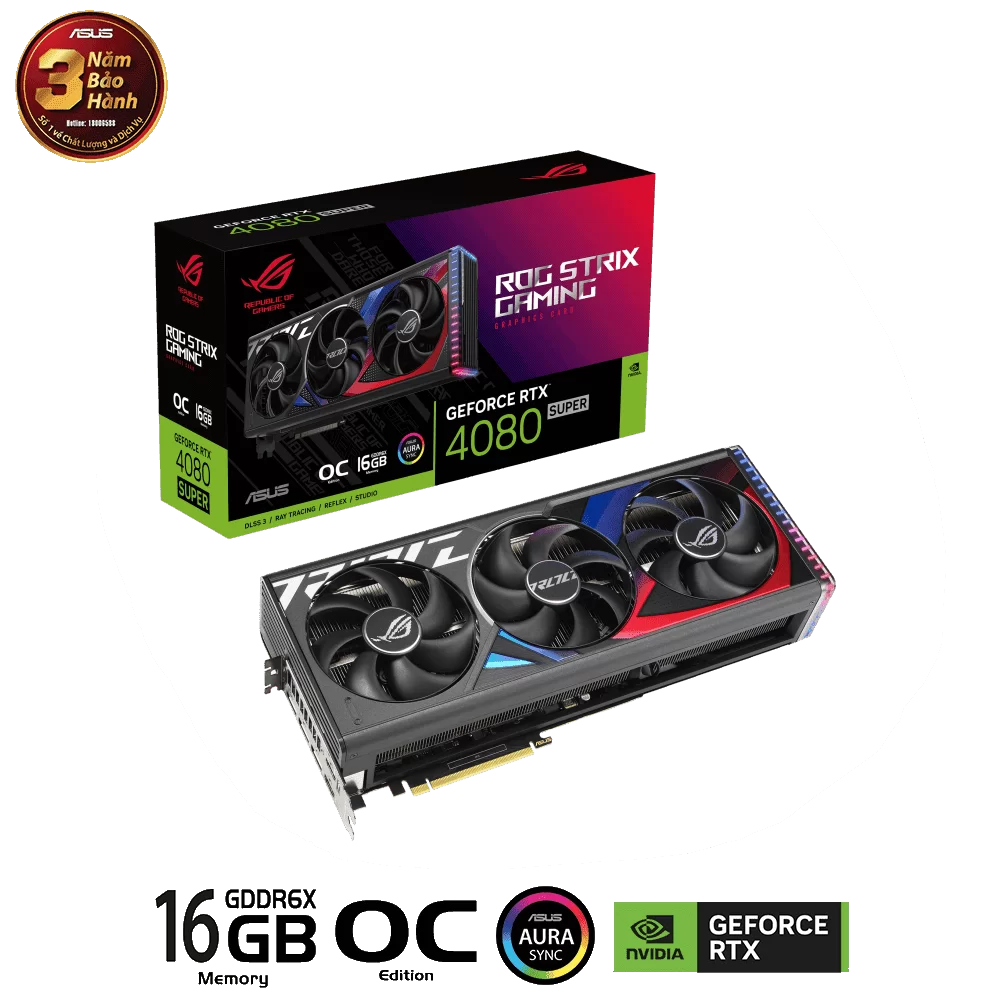 ASUS ROG Strix GeForce RTX 4080 SUPER OC Edition 16GB GDDR6X (ROG-STRIX-RTX4080S-O16G-GAMING) Graphics Card 1 ASUS ROG Strix GeForce RTX 4080 SUPER OC Edition 16GB GDDR6X (ROG-STRIX-RTX4080S-O16G-GAMING) Graphics Card