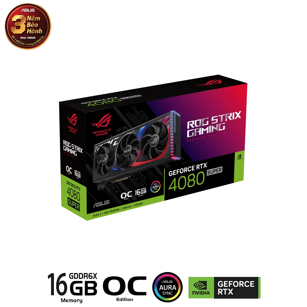 ASUS ROG Strix GeForce RTX 4080 SUPER OC Edition 16GB GDDR6X (ROG-STRIX-RTX4080S-O16G-GAMING) Graphics Card 3 ASUS ROG Strix GeForce RTX 4080 SUPER OC Edition 16GB GDDR6X (ROG-STRIX-RTX4080S-O16G-GAMING) Graphics Card - Ảnh 3