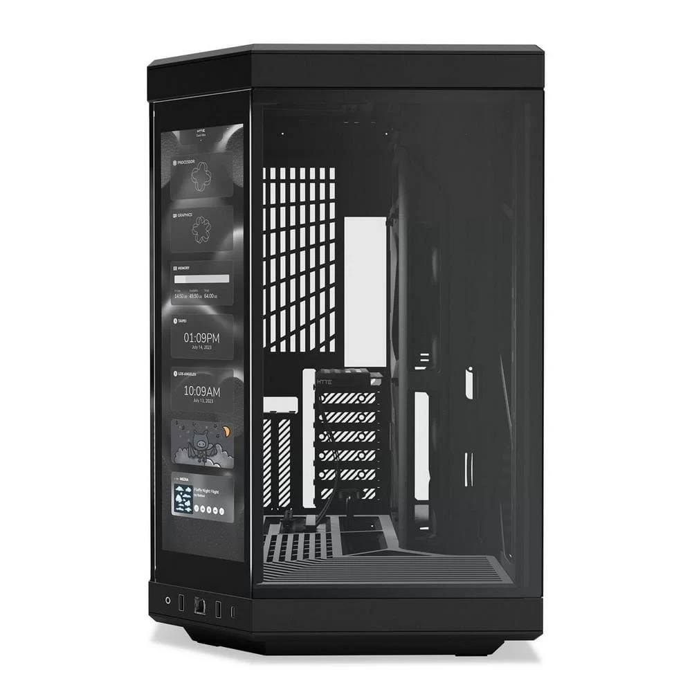 Hyte Y70 Touch Black Dual Chamber Modern Aesthetic Case - Black/Black Mid-Tower ATX size, 14.1" Integrated Touchscreen, Massive 4 Slot Vertical Graphics, Included Luxury PCIE 4.0 Riser Cable 6 Hyte Y70 Touch Black Dual Chamber Modern Aesthetic Case - Black/Black Mid-Tower ATX size, 14.1" Integrated Touchscreen, Massive 4 Slot Vertical Graphics, Included Luxury PCIE 4.0 Riser Cable - Ảnh 6