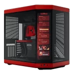 Hyte Y70 Touch Red Dual Chamber Modern Aesthetic Case - Black/Red Mid-Tower ATX size, 14.1" Integrated Touchscreen, Massive 4 Slot Vertical Graphics, Included Luxury PCIE 4.0 Riser Cable
