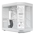 Hyte Y70 Touch Snow White Dual Chamber Modern Aesthetic Case - White/White Mid-Tower ATX size, 14.1" Integrated Touchscreen, Massive 4 Slot Vertical Graphics, Included Luxury PCIE 4.0 Riser Cable