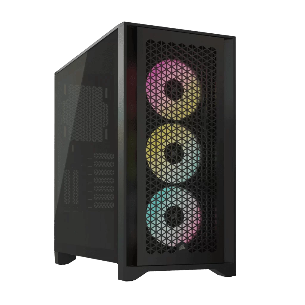 iCUE 4000D RGB AIRFLOW Mid Tower Case Black 3x AF120 RGB ELITE Fans iCUE Lighting Node PRO Controller High 5