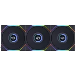 Lian Li UNI FAN TL LCD 120 Triple Black Fan (12TLLCD3B) - 3x 120mm fans, 1x UNI FAN Controller Cable (P-7P)