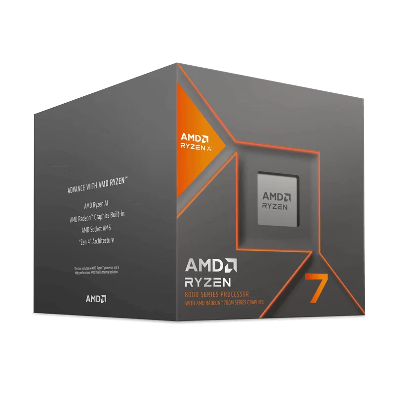 AMD Ryzen 7 8700G Processor - 8C16T, 4.2 GHz up to 5.1 GHz, Phoenix Zen 4, AMD Wraith Spire, AMD RadeonTM 780M Graphics (12 Cus / 2900 MHz), AMD Ryzen™ AI 1 AMD Ryzen 7 8700G Processor - 8C16T, 4.2 GHz up to 5.1 GHz, Phoenix Zen 4, AMD Wraith Spire, AMD RadeonTM 780M Graphics (12 Cus / 2900 MHz), AMD Ryzen™ AI