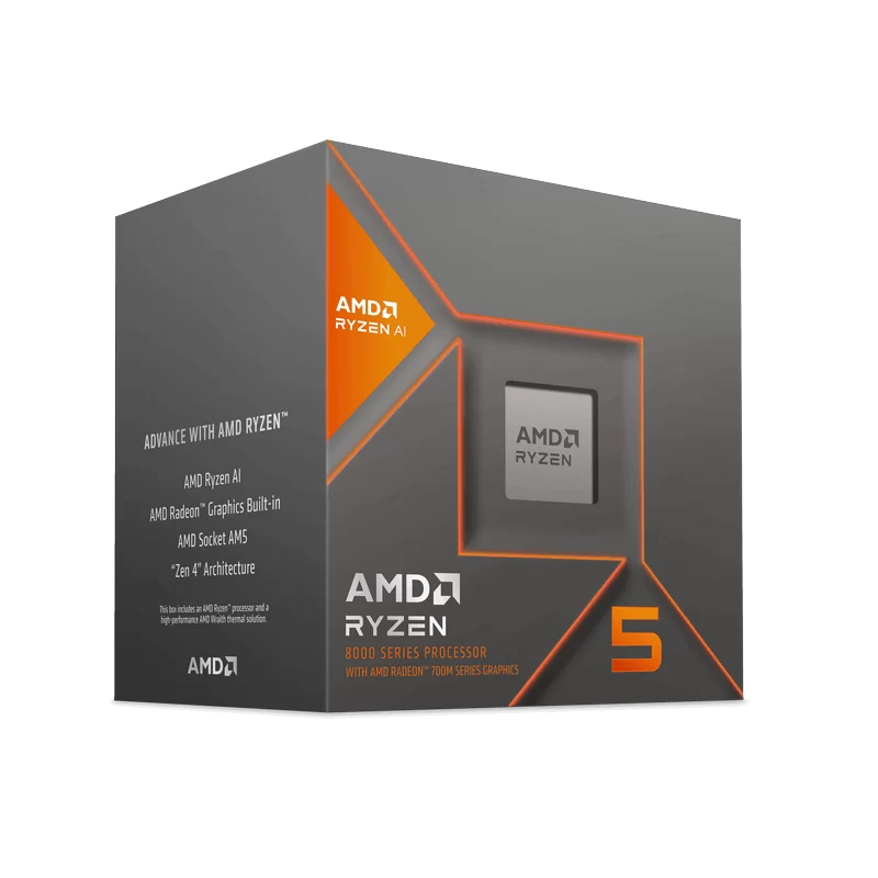AMD Ryzen 5 8600G Processor - 6C12T, 4.3 GHz up to 5.0 GHz, AM5 Phoenix Zen 4, AMD Wraith Stealth, PCIe® 4.0, AMD RadeonTM 760M Graphics (8 Cus / 2800 MHz), AMD Ryzen™ AI 1 AMD Ryzen 5 8600G Processor - 6C12T, 4.3 GHz up to 5.0 GHz, AM5 Phoenix Zen 4, AMD Wraith Stealth, PCIe® 4.0, AMD RadeonTM 760M Graphics (8 Cus / 2800 MHz), AMD Ryzen™ AI