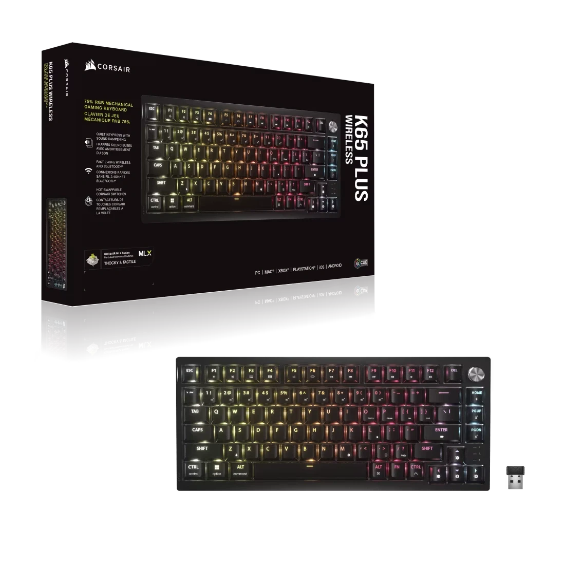 CORSAIR K65 PLUS WIRELESS 75% RGB Mechanical Gaming Keyboard 13 CORSAIR K65 PLUS WIRELESS 75% RGB Mechanical Gaming Keyboard - Ảnh 13