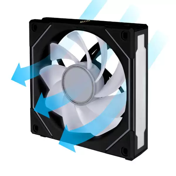 Lian Li UNI FAN SL-INF 120 Reverse Blade Single Black Fan (UF-RSLIN120-1B BLACK) - 1x120mm, Reversed Blade fan 5 Lian Li UNI FAN SL-INF 120 Reverse Blade Single Black Fan (UF-RSLIN120-1B BLACK) - 1x120mm, Reversed Blade fan - Ảnh 5
