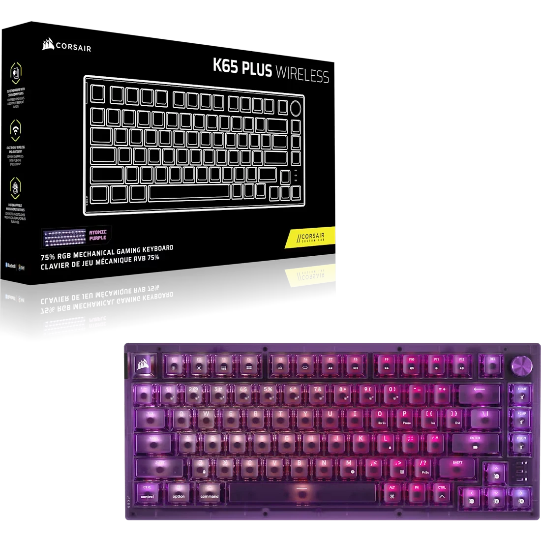 CORSAIR K65 PLUS WIRELESS 75% RGB Mechanical Gaming Keyboard 12 CORSAIR K65 PLUS WIRELESS 75% RGB Mechanical Gaming Keyboard - Ảnh 12