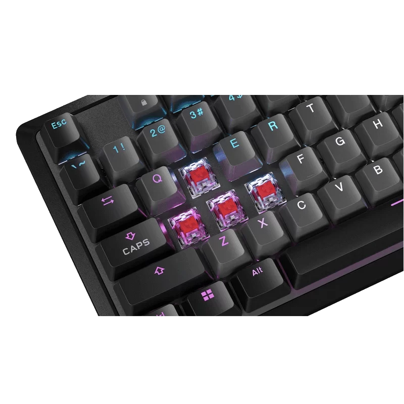 CORSAIR K70 CORE RGB Mechanical Gaming Keyboard - Black, Full-size RGB, PreLub MLX Red Linear Switches, Sound Dampening, Media Control Dial, iCUE Compatible, QWERTY NA 2 CORSAIR K70 CORE RGB Mechanical Gaming Keyboard - Black, Full-size RGB, PreLub MLX Red Linear Switches, Sound Dampening, Media Control Dial, iCUE Compatible, QWERTY NA - Ảnh 2