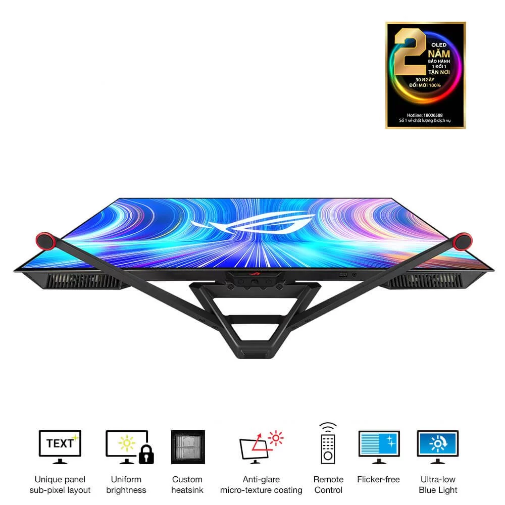 ASUS ROG Swift OLED PG42UQ OLED Gaming Monitor - 42 inch 4K (5120 x 1440), 138Hz (overclocked), 0.1 ms (GTG), G-SYNC® compatible. 98% DCI-P3, true 10-bit, HDMI® 2.1, Remote Control 5 ASUS ROG Swift OLED PG42UQ OLED Gaming Monitor - 42 inch 4K (5120 x 1440), 138Hz (overclocked), 0.1 ms (GTG), G-SYNC® compatible. 98% DCI-P3, true 10-bit, HDMI® 2.1, Remote Control - Ảnh 5