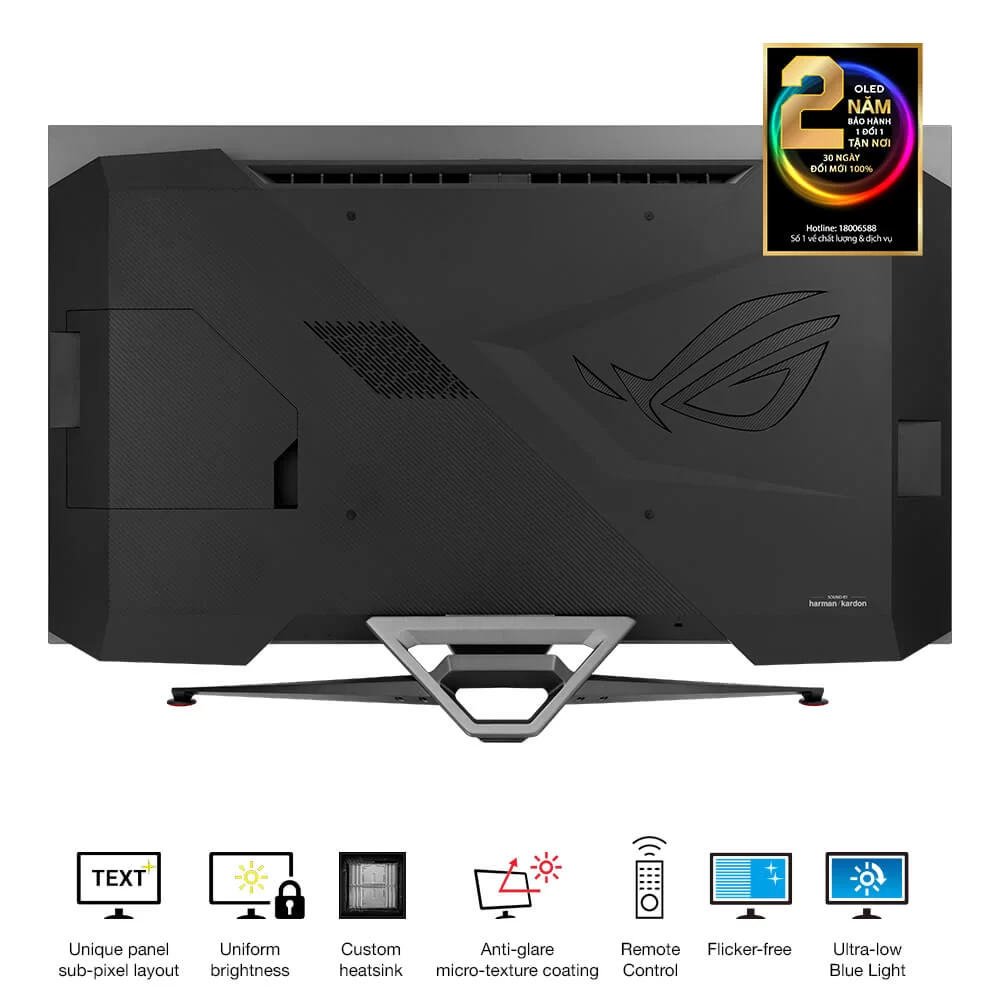 ASUS ROG Swift OLED PG42UQ OLED Gaming Monitor - 42 inch 4K (5120 x 1440), 138Hz (overclocked), 0.1 ms (GTG), G-SYNC® compatible. 98% DCI-P3, true 10-bit, HDMI® 2.1, Remote Control 6 ASUS ROG Swift OLED PG42UQ OLED Gaming Monitor - 42 inch 4K (5120 x 1440), 138Hz (overclocked), 0.1 ms (GTG), G-SYNC® compatible. 98% DCI-P3, true 10-bit, HDMI® 2.1, Remote Control - Ảnh 6