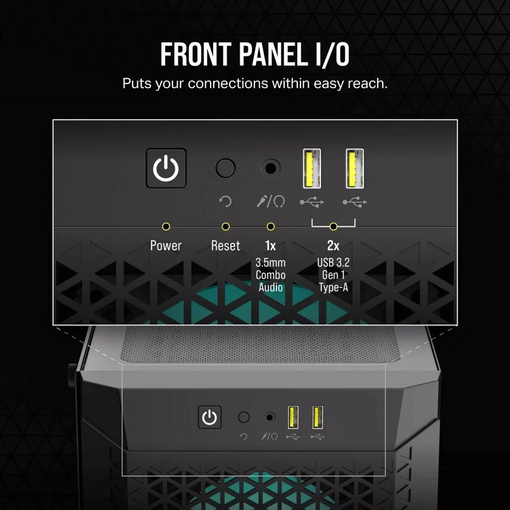 CORSAIR 480T RGB Airflow Tempered Glass Mid-Tower Case 5 CORSAIR 480T RGB Airflow Tempered Glass Mid-Tower Case - Ảnh 5