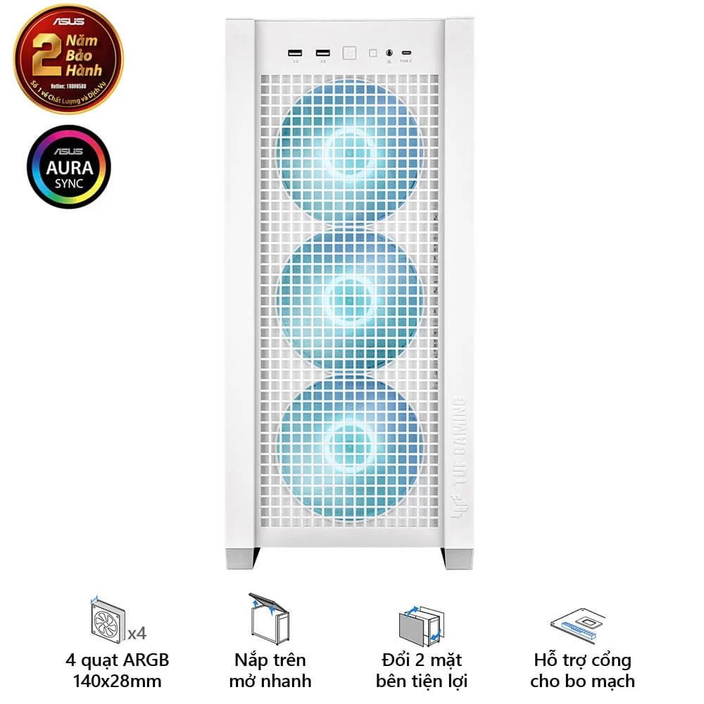 ASUS TUF Gaming GT302 ARGB White Case 4 ASUS TUF Gaming GT302 ARGB White Case - Ảnh 4
