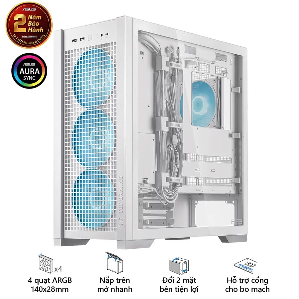 ASUS TUF Gaming GT302 ARGB White Case 6 ASUS TUF Gaming GT302 ARGB White Case - Ảnh 6