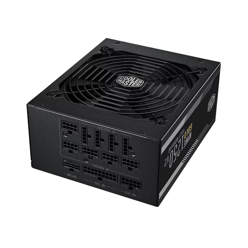 Cooler Master MWE Gold 1250 V2 ATX3.1 Fully Modular PSU - 1250W, 80+ Gold, Quiet 140mm FDB Fan, 2 EPS Connectors, High Temperature Resilience 4 Cooler Master MWE Gold 1250 V2 ATX3.1 Fully Modular PSU - 1250W, 80+ Gold, Quiet 140mm FDB Fan, 2 EPS Connectors, High Temperature Resilience - Ảnh 4