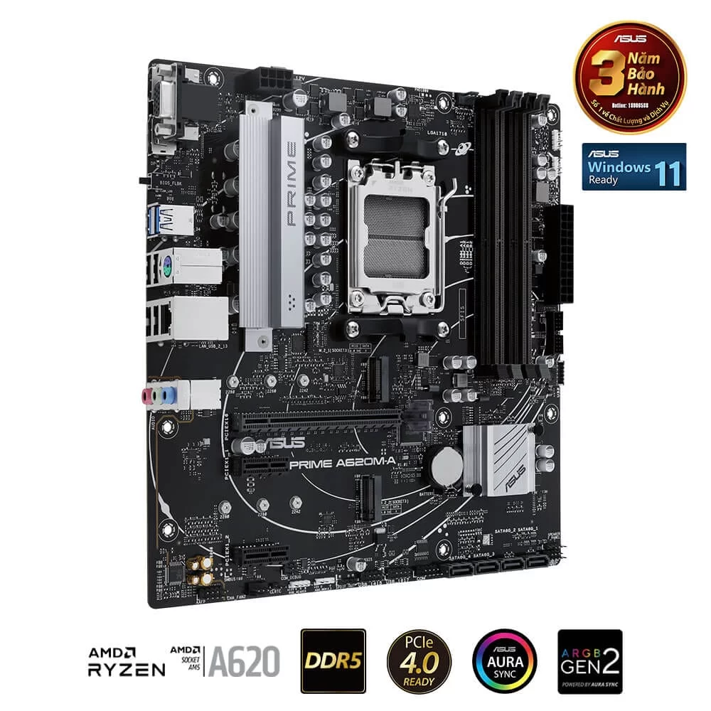 ASUS PRIME A620M-A Mainboard 4 ASUS PRIME A620M-A Mainboard - Ảnh 4