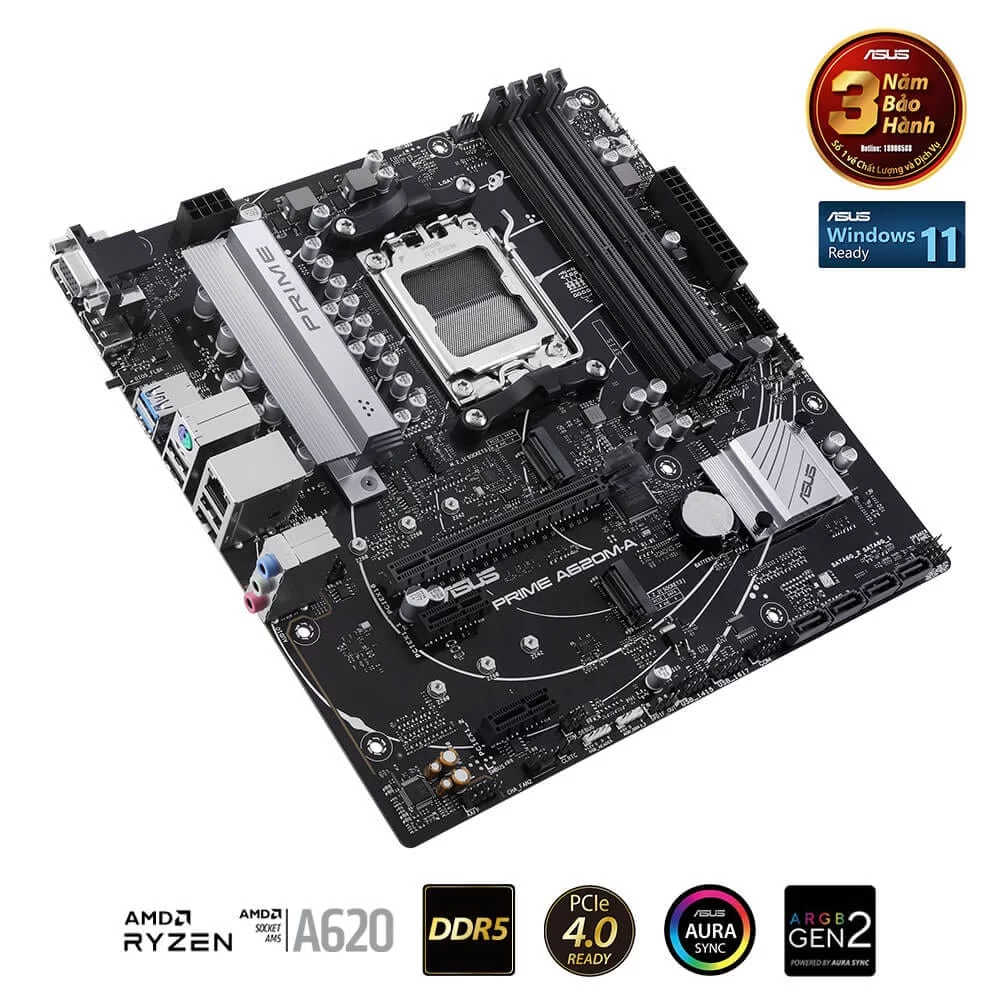ASUS PRIME A620M-A Mainboard 6 ASUS PRIME A620M-A Mainboard - Ảnh 6