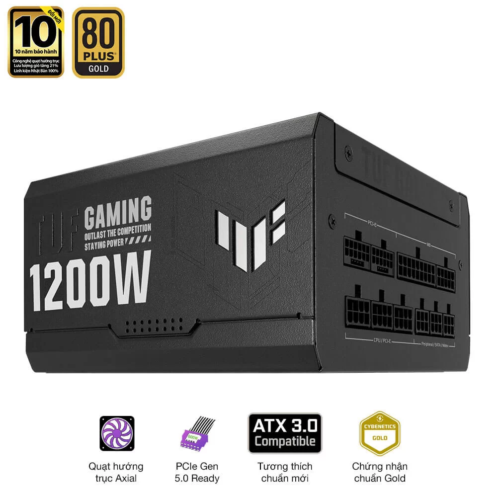 ASUS TUF Gaming 1200W Gold PSU - PCIe 5.0 support 6 ASUS TUF Gaming 1200W Gold PSU - PCIe 5.0 support - Ảnh 6