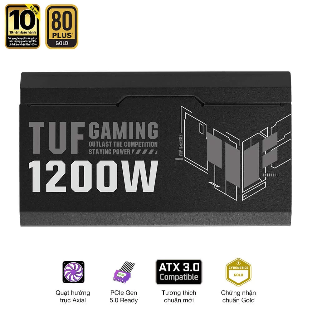 ASUS TUF Gaming 1200W Gold PSU - PCIe 5.0 support 9 ASUS TUF Gaming 1200W Gold PSU - PCIe 5.0 support - Ảnh 9