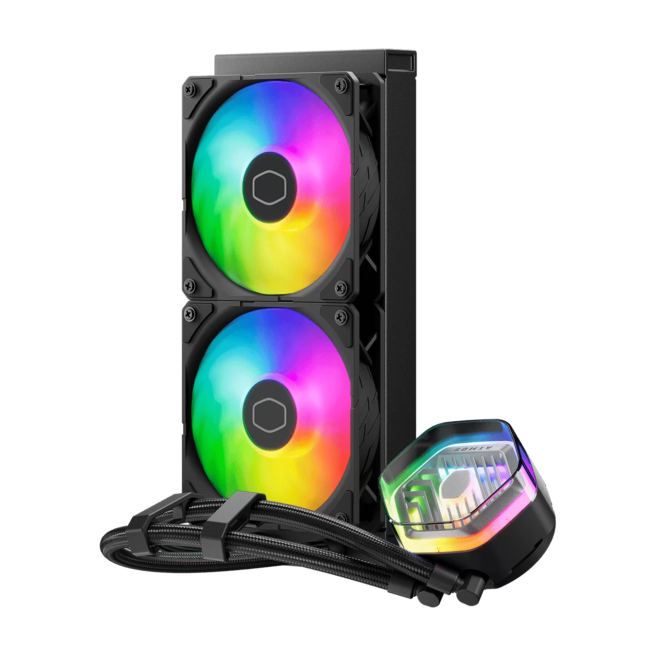 Cooler Master MASTERLIQUID 240 ATMOS ARGB Close-Loop AIO Liquid Cooling - Black, Customize Pump, Sickleflow Edge PWM Fans, 240mm Radiator, CryoFuze Cooling 3 Cooler Master MASTERLIQUID 240 ATMOS ARGB Close-Loop AIO Liquid Cooling - Black, Customize Pump, Sickleflow Edge PWM Fans, 240mm Radiator, CryoFuze Cooling - Ảnh 3