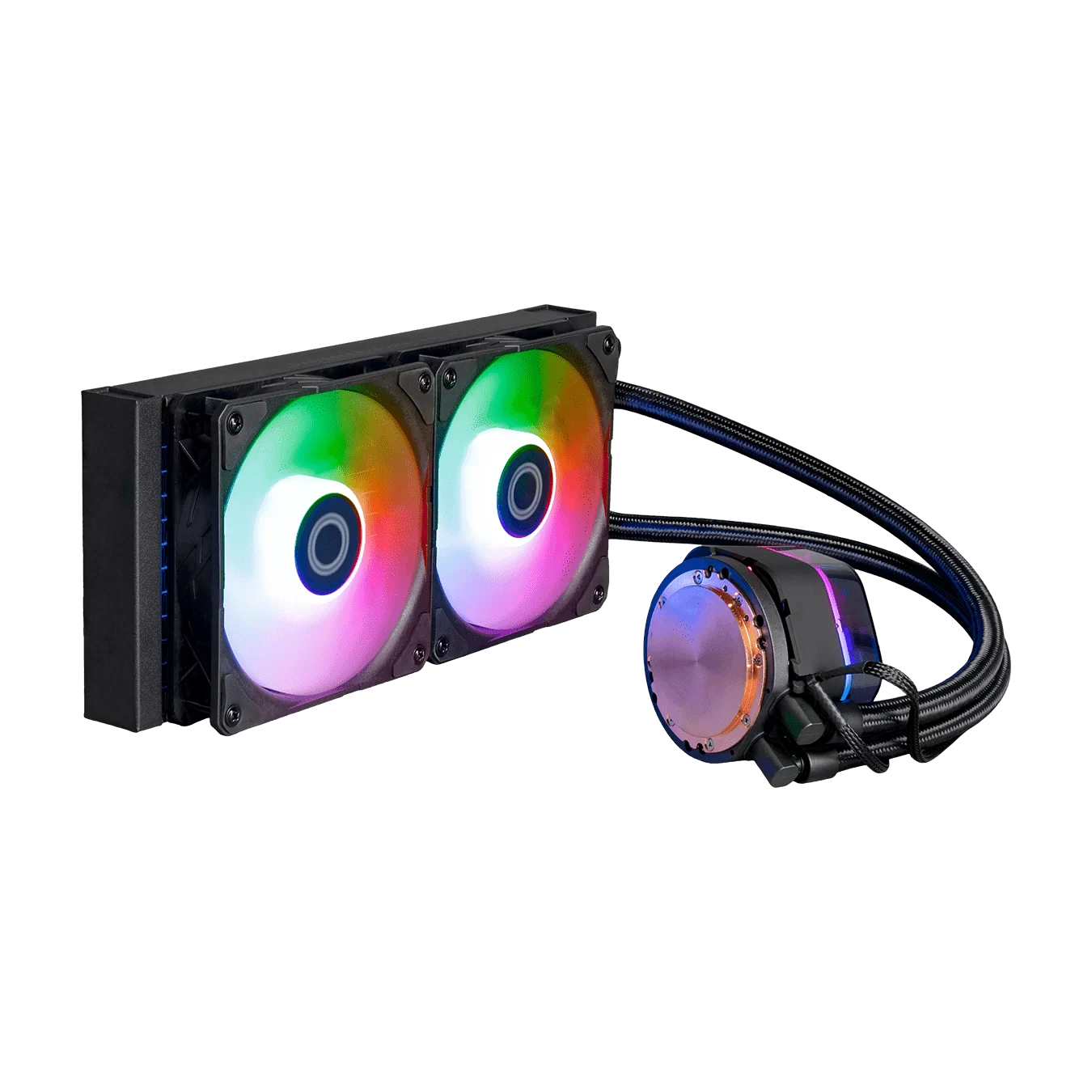 Cooler Master MASTERLIQUID 240 ATMOS ARGB Close-Loop AIO Liquid Cooling - Black, Customize Pump, Sickleflow Edge PWM Fans, 240mm Radiator, CryoFuze Cooling 4 Cooler Master MASTERLIQUID 240 ATMOS ARGB Close-Loop AIO Liquid Cooling - Black, Customize Pump, Sickleflow Edge PWM Fans, 240mm Radiator, CryoFuze Cooling - Ảnh 4
