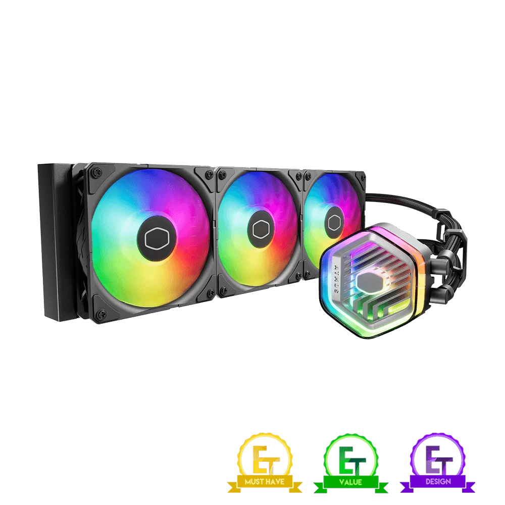 Cooler Master MASTERLIQUID 360 ATMOS ARGB Close-Loop AIO Liquid Cooling - Black, Sickleflow Edge PWM Fans, 240mm Radiator, CryoFuze Cooling