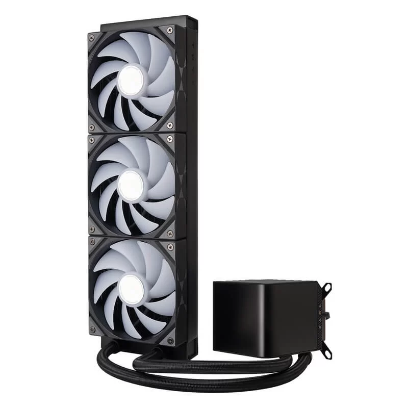 TRYX PANORAMA ARGB 360 BLACK AIO Liquid CPU Cooler - 6.5inch curved screen, 360mm radiator, Asetek 8th gen pump, 3x ROTA ARGB Fans 2 TRYX PANORAMA ARGB 360 BLACK AIO Liquid CPU Cooler - 6.5inch curved screen, 360mm radiator, Asetek 8th gen pump, 3x ROTA ARGB Fans - Ảnh 2