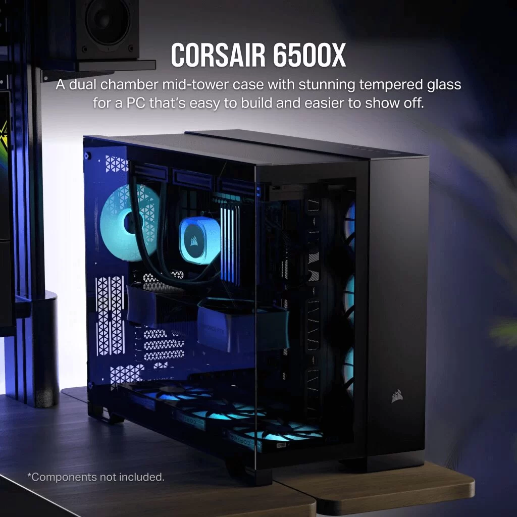 CORSAIR 6500X Black - Dual Chamber, Tempered Glass, Mid Tower ATX Case 7 CORSAIR 6500X Black - Dual Chamber, Tempered Glass, Mid Tower ATX Case - Ảnh 7