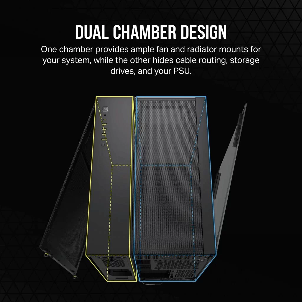 CORSAIR 6500X Black - Dual Chamber, Tempered Glass, Mid Tower ATX Case 8 CORSAIR 6500X Black - Dual Chamber, Tempered Glass, Mid Tower ATX Case - Ảnh 8