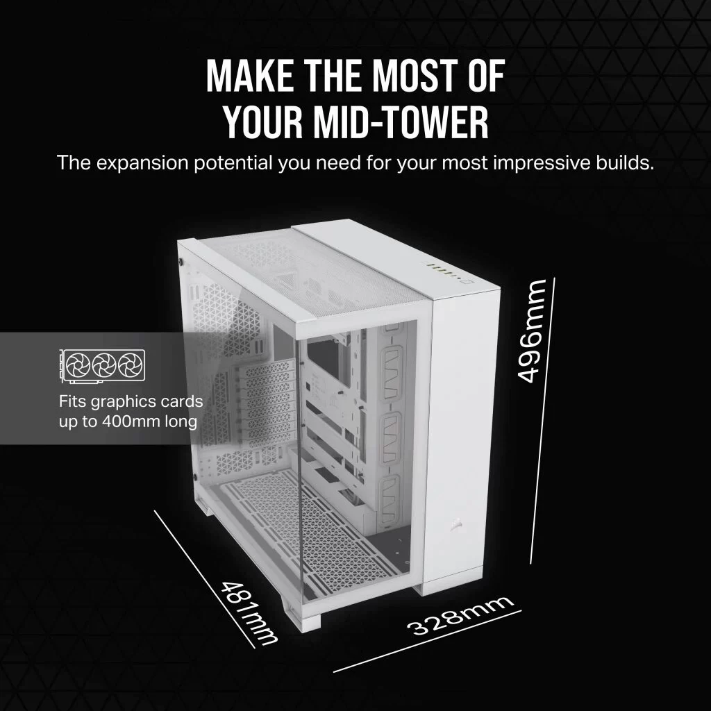 CORSAIR 6500X White - Dual Chamber, Tempered Glass, Mid Tower ATX Case 13 CORSAIR 6500X White - Dual Chamber, Tempered Glass, Mid Tower ATX Case - Ảnh 13