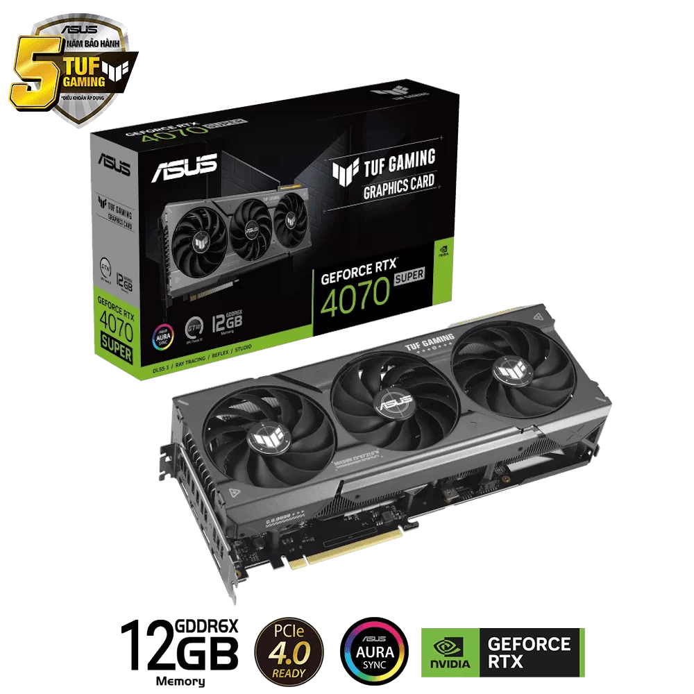 ASUS TUF Gaming GeForce RTX 4070 SUPER 12GB GDDR6X (TUF-RTX4070S-12G-GAMING) Graphics Card