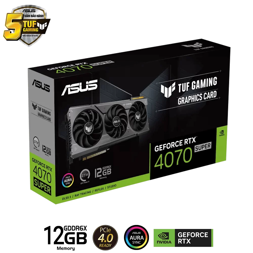 ASUS TUF Gaming GeForce RTX 4070 SUPER 12GB GDDR6X (TUF-RTX4070S-12G-GAMING) Graphics Card 17 ASUS TUF Gaming GeForce RTX 4070 SUPER 12GB GDDR6X (TUF-RTX4070S-12G-GAMING) Graphics Card - Ảnh 17