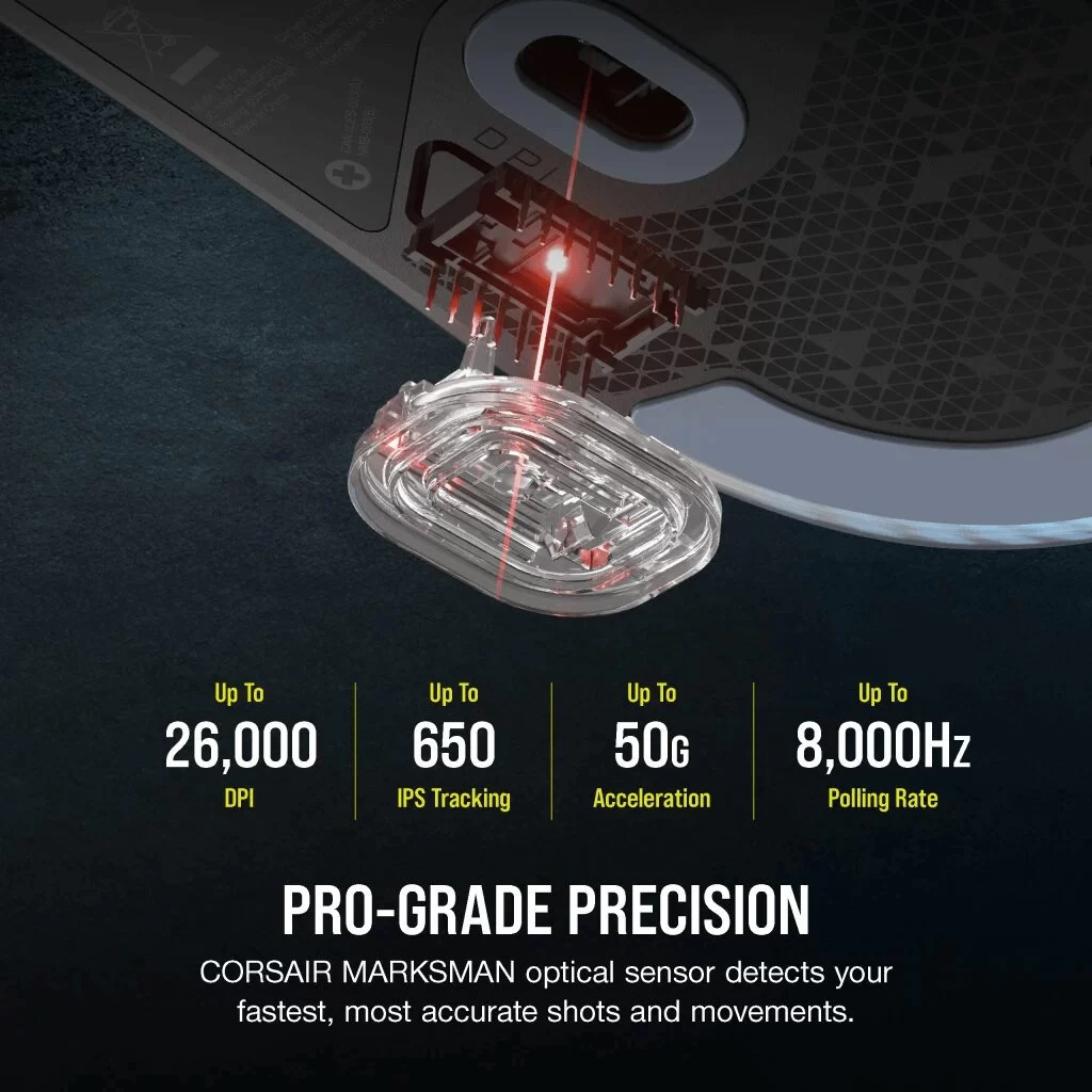 CORSAIR M75 Lightweight RGB Gaming Mouse (AP) - Black, MARKSMAN 26K, Wired USB 2.0 Type-A port connection, iCUE support 7 CORSAIR M75 Lightweight RGB Gaming Mouse (AP) - Black, MARKSMAN 26K, Wired USB 2.0 Type-A port connection, iCUE support - Ảnh 7