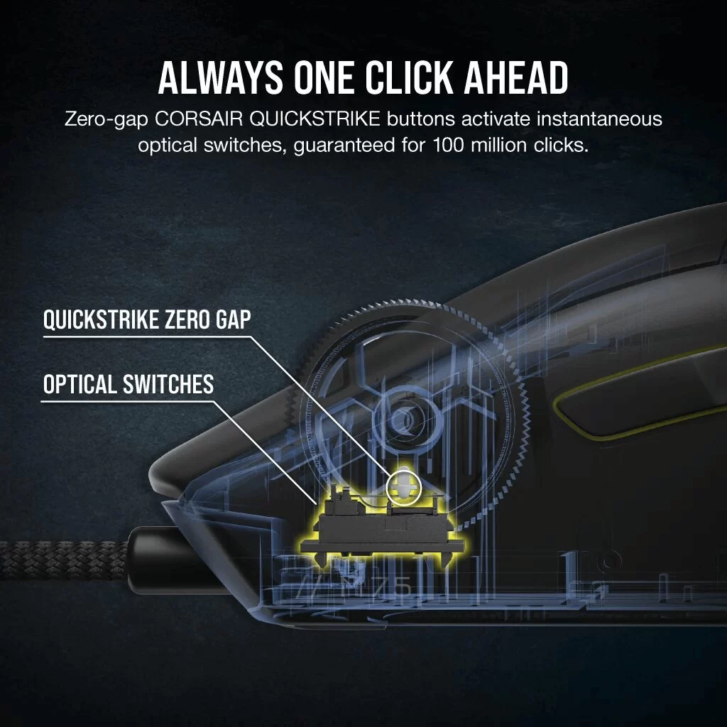 CORSAIR M75 Lightweight RGB Gaming Mouse (AP) - Black, MARKSMAN 26K, Wired USB 2.0 Type-A port connection, iCUE support 9 CORSAIR M75 Lightweight RGB Gaming Mouse (AP) - Black, MARKSMAN 26K, Wired USB 2.0 Type-A port connection, iCUE support - Ảnh 9