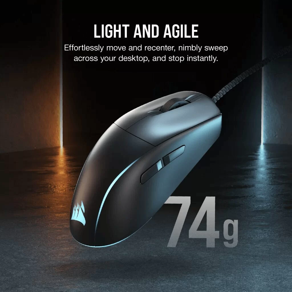 CORSAIR M75 Lightweight RGB Gaming Mouse (AP) - Black, MARKSMAN 26K, Wired USB 2.0 Type-A port connection, iCUE support 10 CORSAIR M75 Lightweight RGB Gaming Mouse (AP) - Black, MARKSMAN 26K, Wired USB 2.0 Type-A port connection, iCUE support - Ảnh 10