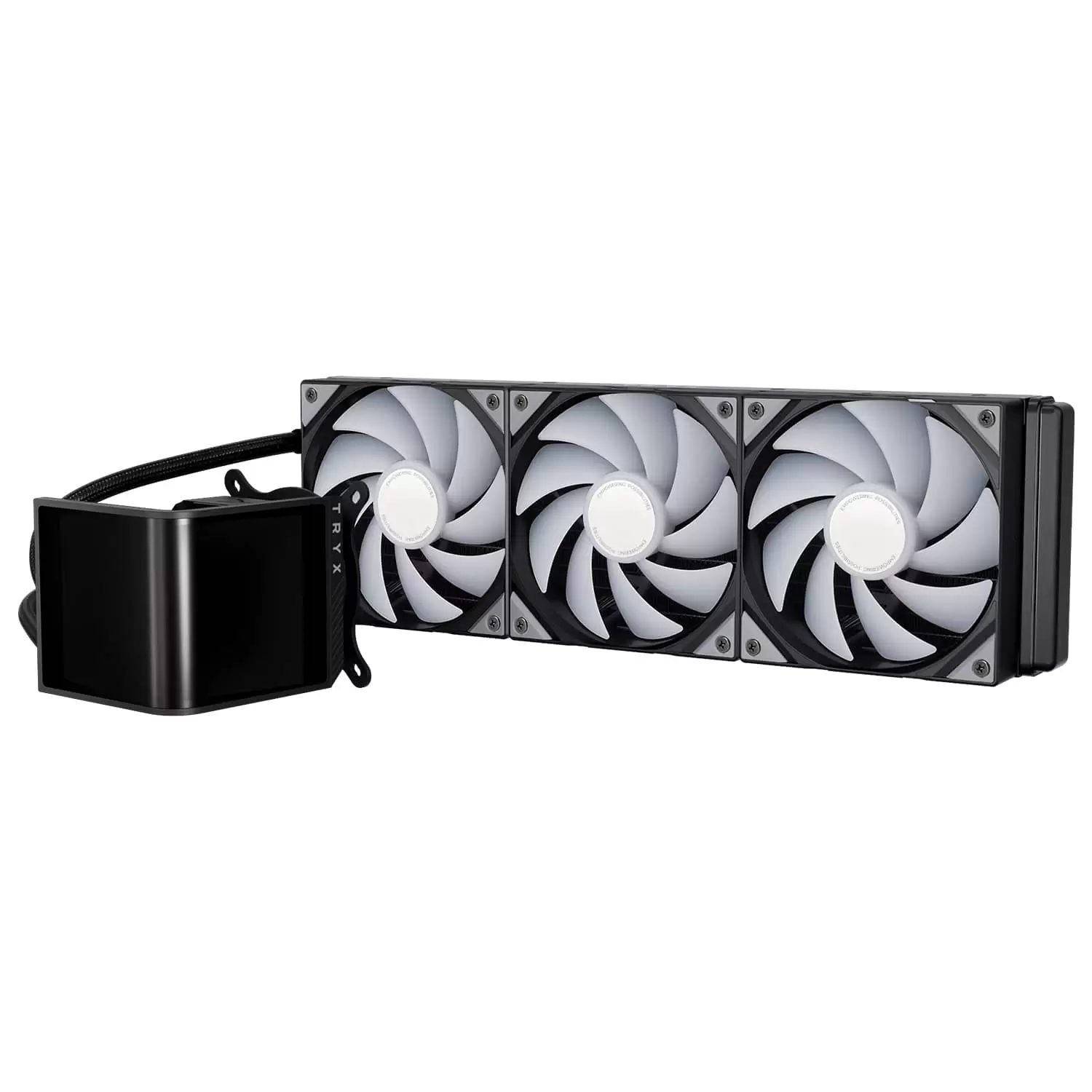 TRYX PANORAMA SE ARGB 360 BLACK AIO Liquid CPU Cooler - 6.5inch curved screen, 360mm radiator, Asetek Adela pump, 3x ARGB Gen2 Fans 4 TRYX PANORAMA SE ARGB 360 BLACK AIO Liquid CPU Cooler - 6.5inch curved screen, 360mm radiator, Asetek Adela pump, 3x ARGB Gen2 Fans - Ảnh 4