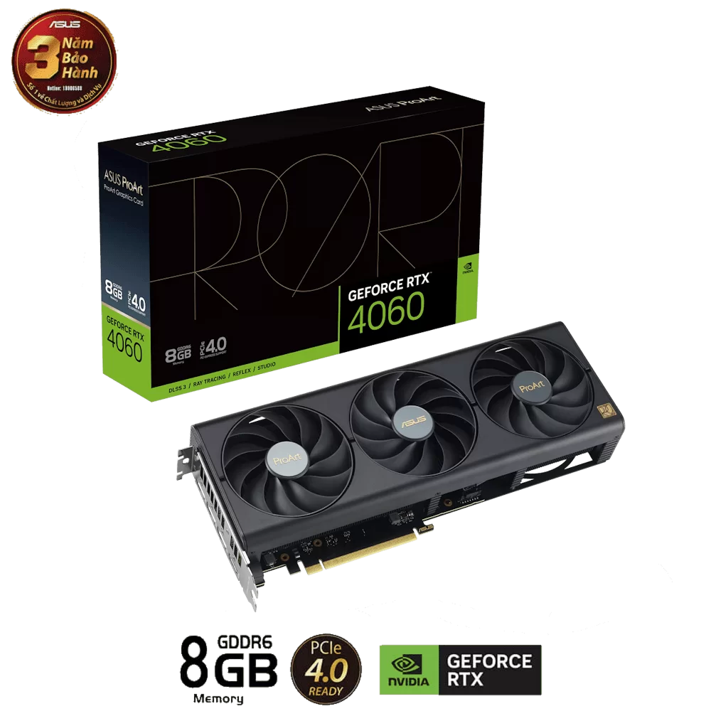 ASUS ProArt GeForce RTX 4060 8GB GDDR6 (PROART-RTX4060-8G) Graphics Card 1 ASUS ProArt GeForce RTX 4060 8GB GDDR6 (PROART-RTX4060-8G) Graphics Card