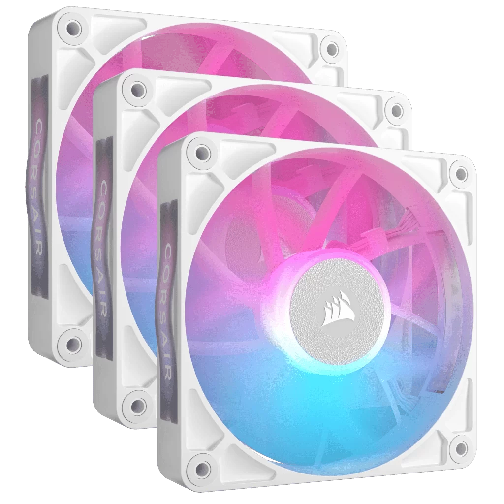 CORSAIR iCUE LINK RX120 RGB White Triple Starter Kit Fans - 3x 120mm PWM Fan, iCUE LINK System Hub included
