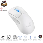 ASUS ROG Keris II Ace AimPoint Pro White Gaming Mouse - 54g, Wireless 2.4GHz RF, Bluetooth 5.1, Wired USB 2.0, 42K dpi ROG AimPoint Pro optical sensor