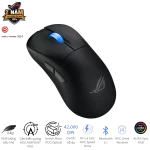 ASUS ROG Keris II Ace AimPoint Pro Black Gaming Mouse - 54g, Wireless 2.4GHz RF, Bluetooth 5.1, Wired USB 2.0, 42K dpi ROG AimPoint Pro optical sensor