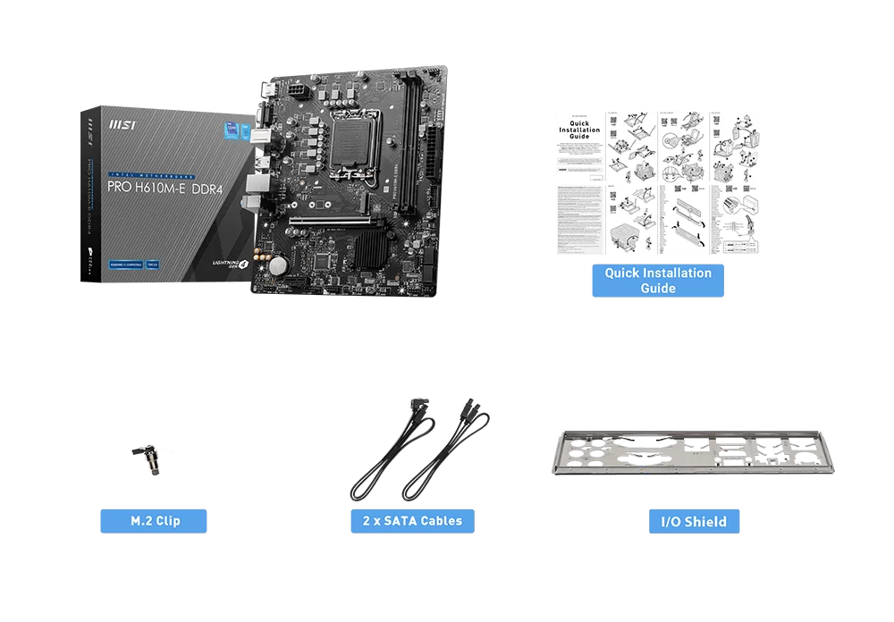 msi pro h610m e ddr4 accessories