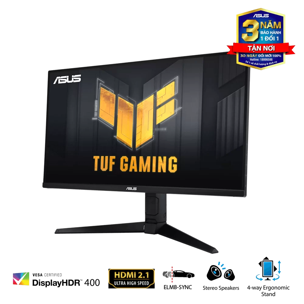 ASUS TUF GAMING VG28UQL1A Gaming Monitor - 28 inch Curved, 4K UHD, 144Hz, IPS, G-Sync Compatible 2 ASUS TUF GAMING VG28UQL1A Gaming Monitor - 28 inch Curved, 4K UHD, 144Hz, IPS, G-Sync Compatible - Ảnh 2
